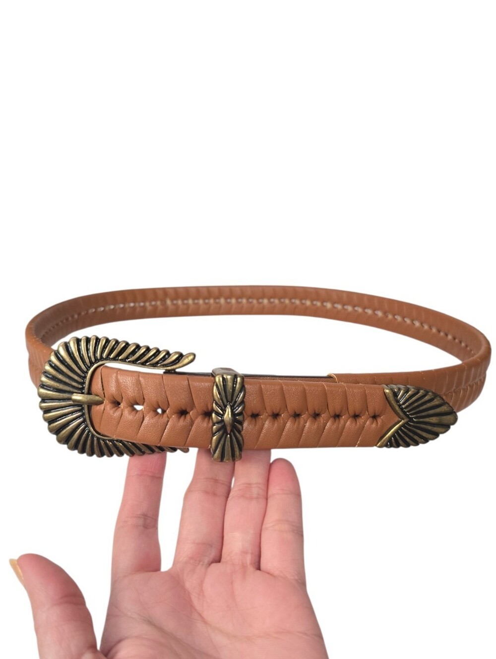 Brown Leather Western Belt